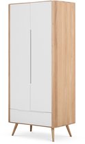 Armoire Ena armoire en bois blanchi - 90 x 200 cm