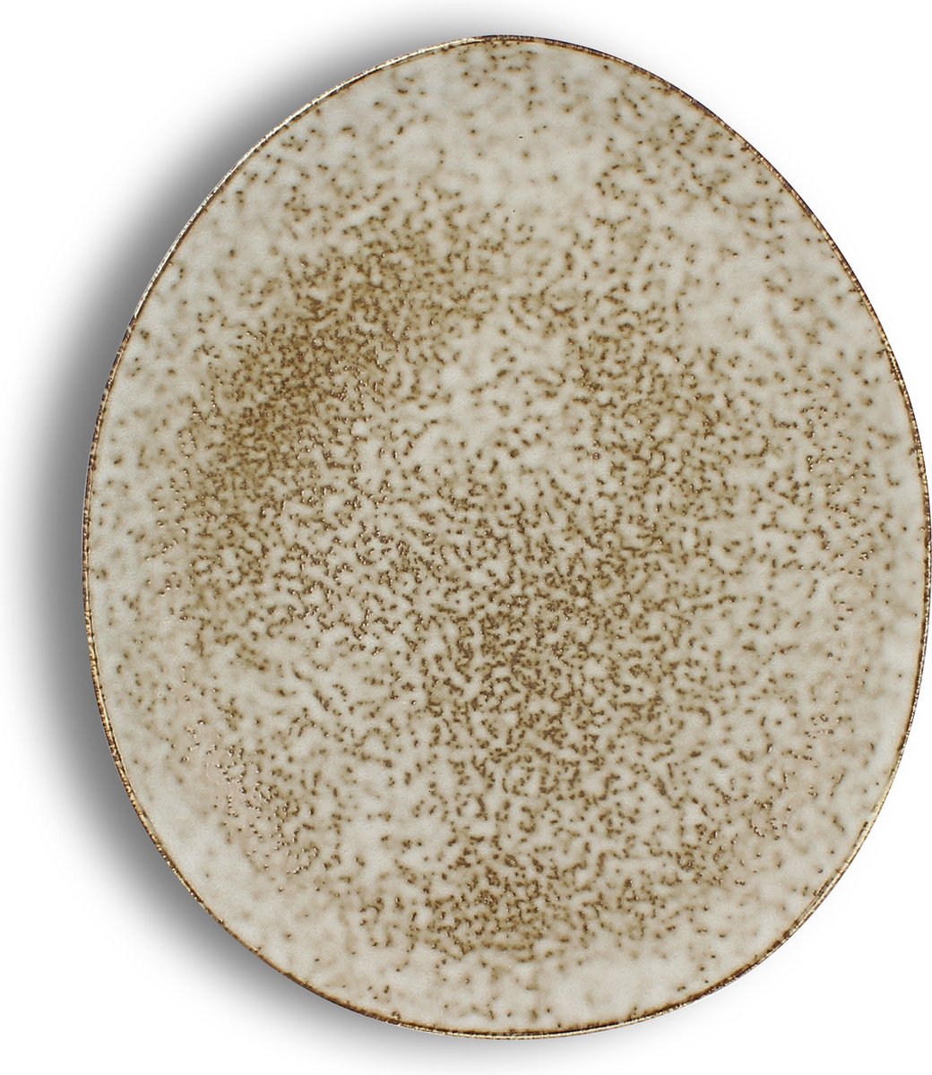 NOVASTYL - Set van 6 platte borden Heraclée 27 cm van aardewerk, groen decor - 2614395