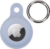 Hoesje Geschikt voor Apple AirTag Hoesje Case Hoesje Geschikt voor Apple AirTag Sleutelhanger Siliconen Hoes - Grijsblauw