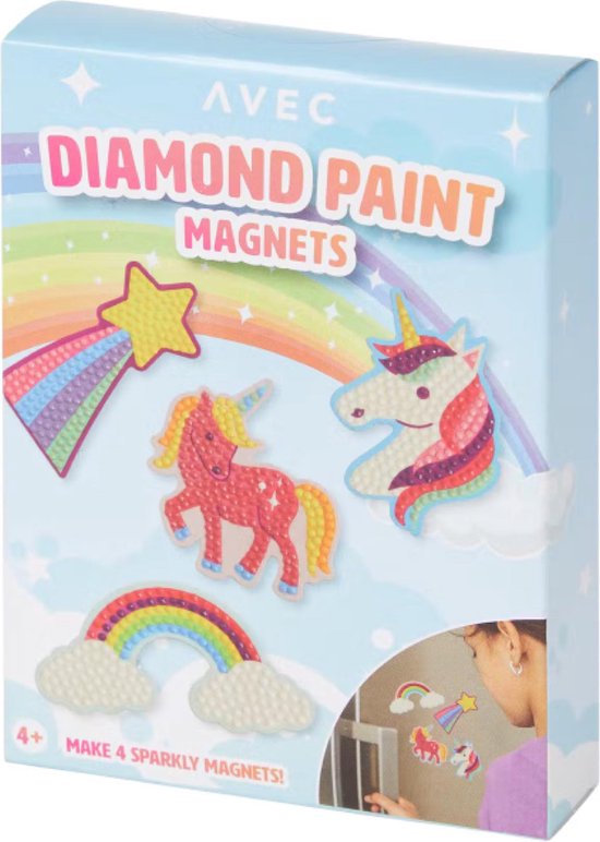 Avec diamond painting magneten - 1 set met 4 stickers