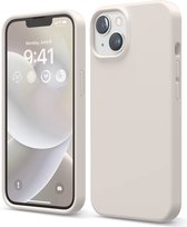 Vloeibare siliconen hoes compatibel met iPhone 14 Pro Max hoes (6,1 inch), hoogwaardige siliconen, volledige lichaamsbescherming - 4 lagen schokbestendige hoes voor mobiele telefoon, krasbestendige zachte microvezelvoering, taupe