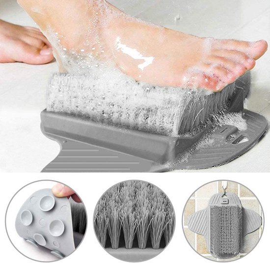 Douche pour les pieds 35 x 23 cm Brosse de douche pour les pieds Soin des  pieds Gris... | bol.com