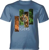 T-shirt Protect Tiger Split Portrait Blue 4XL