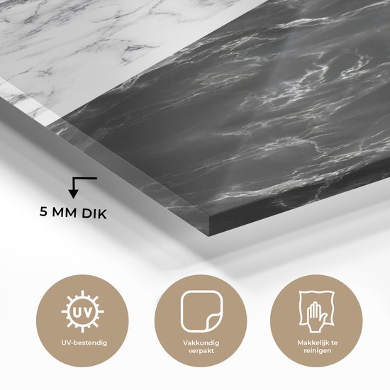 MuchoWow® Peinture sur verre 60x120 cm - Peinture sur verre - Marbre - Chic - Collage - Photo sur verre acrylique - Peintures