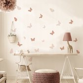 Stickerkamer® - muursticker - vlinders - kinderkamer inspiratie - wanddecoratie - boho - bohemian - bruin