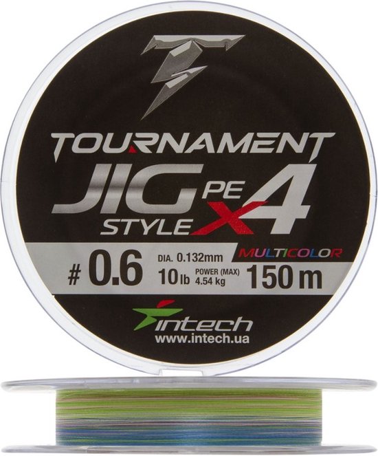 Tournament JIG Style PE X4 #1.0 - Multicolor - 0.171mm - 150m - 16lb/7.26kg - Gevlochten Lijn - Roofvis Vislijn van Tourna — afbeelding 2