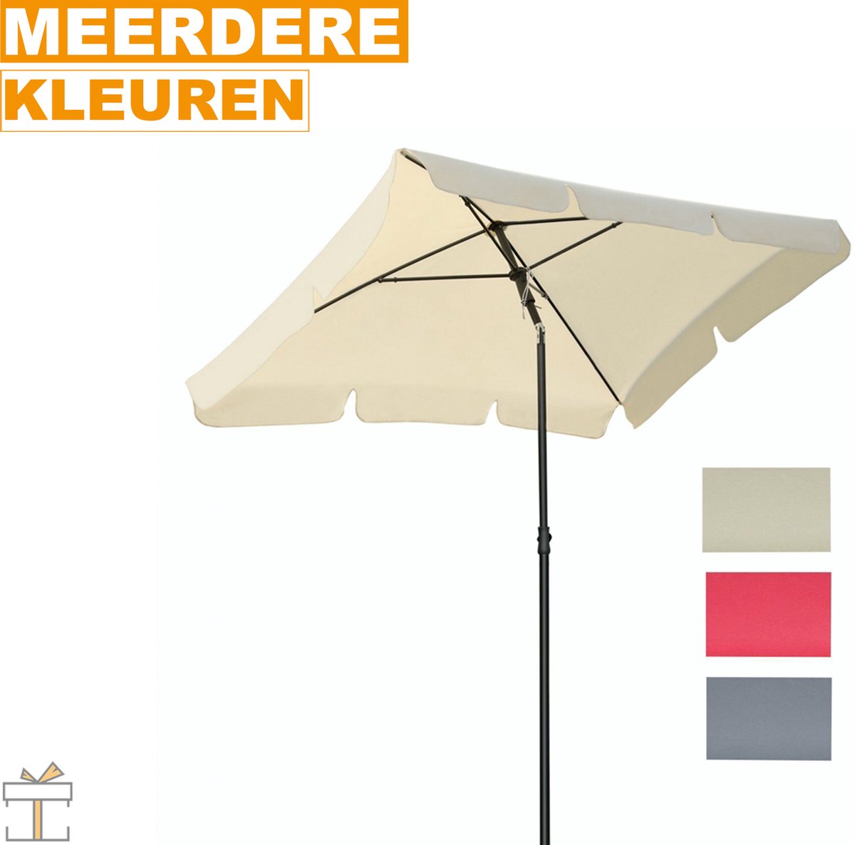 Relaxdays parasol 180 cm - zonnescherm - tuinparasol - kantelbaar - in