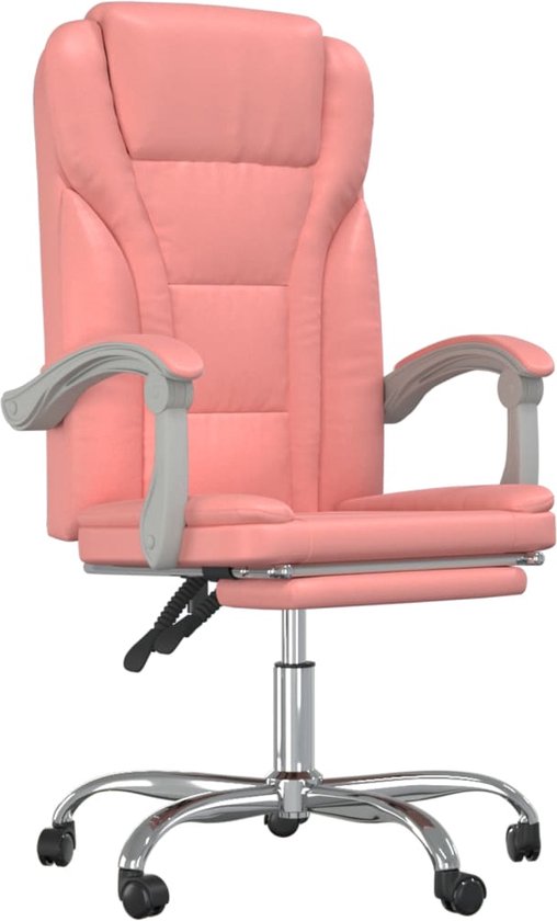 vidaXL - Kantoorstoel - verstelbaar - kunstleer - roze