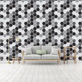 Fotobehang - Vlies Behang - Mozaiek van Hexagon Tegels - 312 x 219 cm
