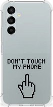 Smartphonehoesje Geschikt voor Samsung Galaxy A54 Telefoon Hoesje met doorzichtige rand Finger Don't Touch My Phone
