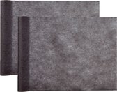 Santex Tafelloper op rol - 2x - zwart - 30 cm x 10 m - non woven polyester