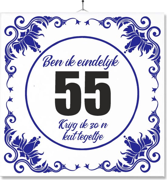 Carrelage Avec Impression | Drôle | Humour | Cadeau d'anniversaire | Ben j'aurai enfin 55 ans, je reçois une de ces tuiles merdiques