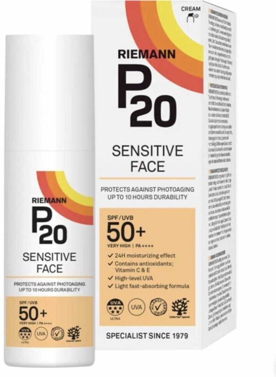 Goedkoopste 2x P20 Sensitive Face SPF 50 Creme 50 gr