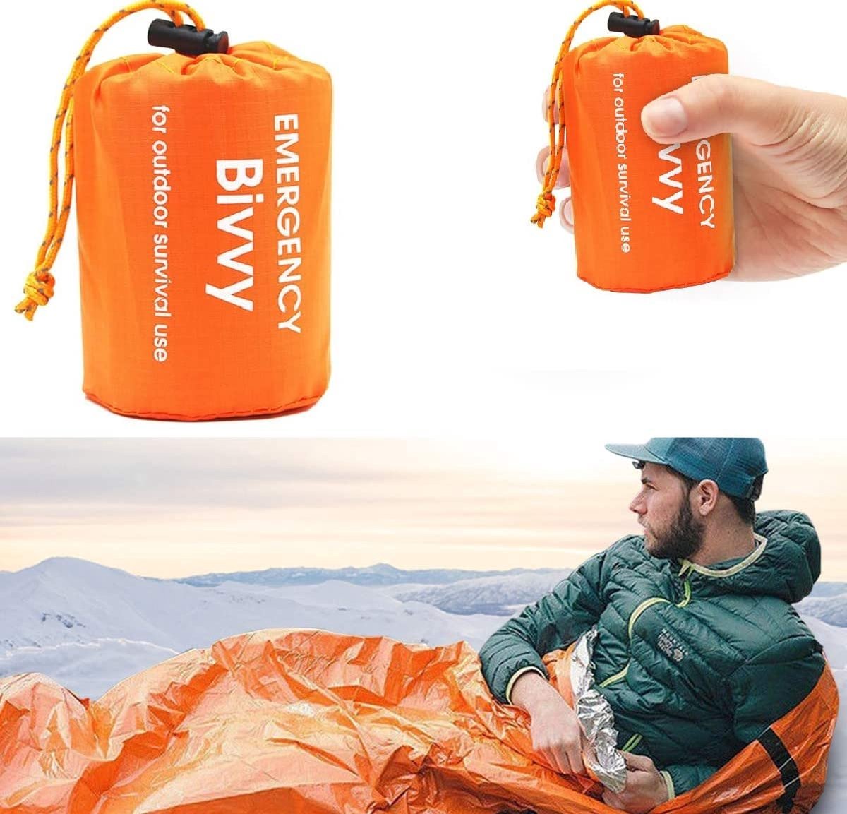 Thermische Nooddeken, slaapzak \ Premium Reddingsdeke | Survival Whistle Ultralight Cold Protection / Noodslaapzakken - emergency foil blanket, emergency sleeping bag - 1 pcs