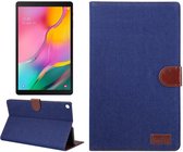 Samsung Galaxy Tab A 10.1 (2019) Jeans Portemonnee Hoesje Donkerblauw