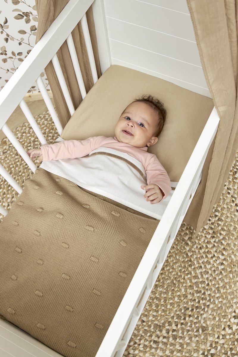 Meyco Baby Uni hoeslaken ledikant - 2-pack - sand - 60x120cm – foto 4
