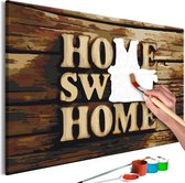 Doe-het-zelf op canvas schilderen - Home Sweet Home 60x40,  Europese kwaliteit, cadeau idee