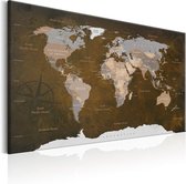 Schilderij -  Wereldkaart , Bruine wereld