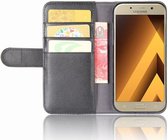 Echt Leren Samsung Galaxy A5 (2017) Portemonnee Hoesje Zwart
