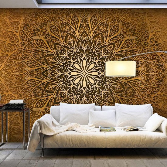 400cm X 280cm - Fotobehang - Mandala heilige cirkel