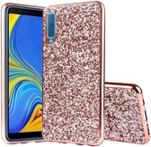Samsung Galaxy A7 (2018) Hybride Flash Powder Hoesje Roze Goud