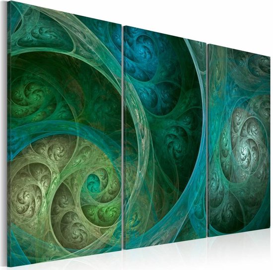 rekenkundig Vier patroon Schilderij - Turquoise inspiratie , 3 luik | bol.com