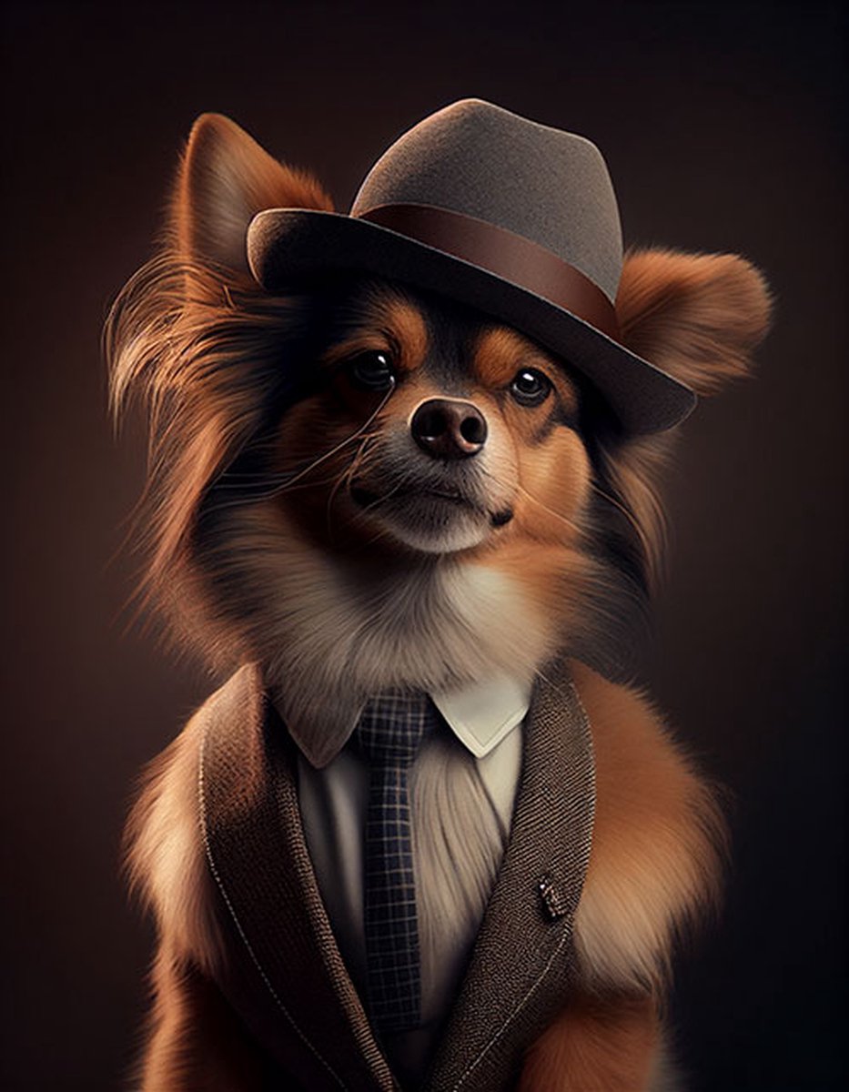 AI - Woondecoratie - Poster - Dieren - Hond - Pak - 7 - 70 x 100 cm