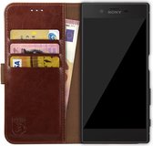 Rosso Element Book Case Wallet Hoesje Geschikt voor Sony Xperia XZ | Portemonnee | 3 Pasjes | Magneetsluiting | Stand Functie | Bruin