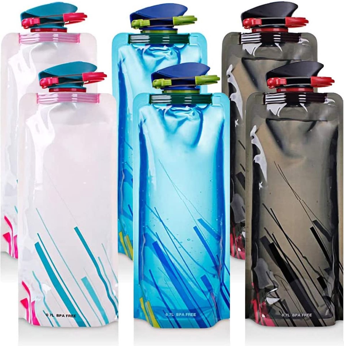 bouteille d'eau pliable, bouteilles d'eau de sport pliables modèle 6