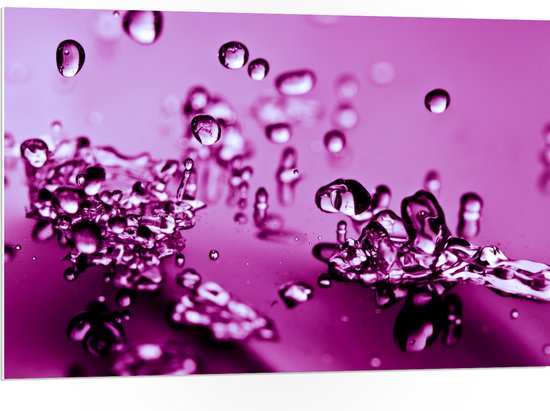 PVC Schuimplaat- Roze Druppels in Roze Omgeving - 105x70 cm Foto op PVC Schuimplaat