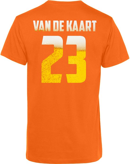 T-shirt Van de Kaart Bier | Koningsdag kleding | oranje shirt | Oranje | maat S