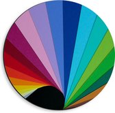 Dibond Muurcirkel - Regenboogkleuren Strepen Patroon - 40x40 cm Foto op Aluminium Muurcirkel (met ophangsysteem)