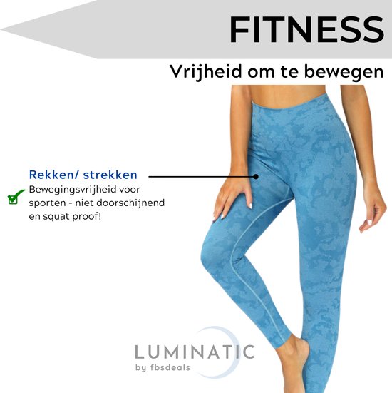 Sportlegging Dames - Yoga Legging - Fitness Legging - Sportlegging High Waist - Legging Dames - Sport Legging - Shapewear Dames - Camouflage Broek - Camo2 | Luminatic® | Skyblue | M — afbeelding 4
