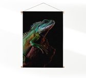 Textielposter De Groene Kameleon XL (125 X 90 CM) - Wandkleed - Wanddoek - Wanddecoratie