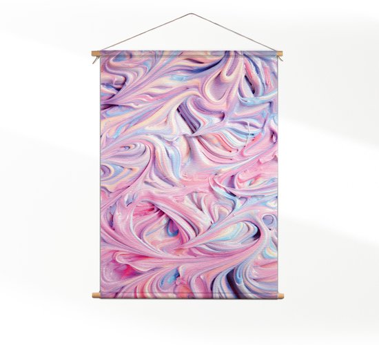 Textielposter Statisfying Art Roze XL (125 X 90 CM) - Wandkleed - Wanddoek - Wanddecoratie