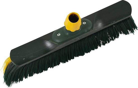 Novaliv Klauwbezem, 40 cm, kunststof, met telescoopsteel, gebogen borstels, tuinbezem, straatbezem, veebezem, bladbezem (1, 40 cm bezem met steel