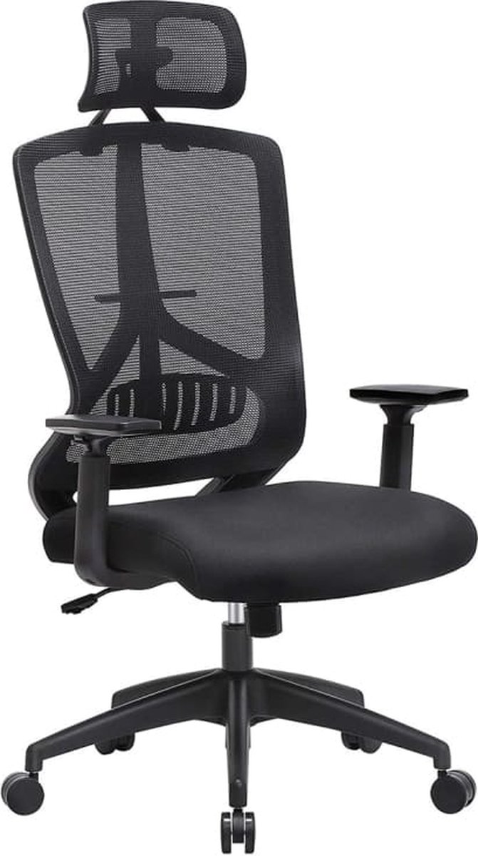 MIRA Home - Bureaustoel voor volwassenen - Stoel - Polypropyleen - Zwart - OBN53BK - 53x53x133