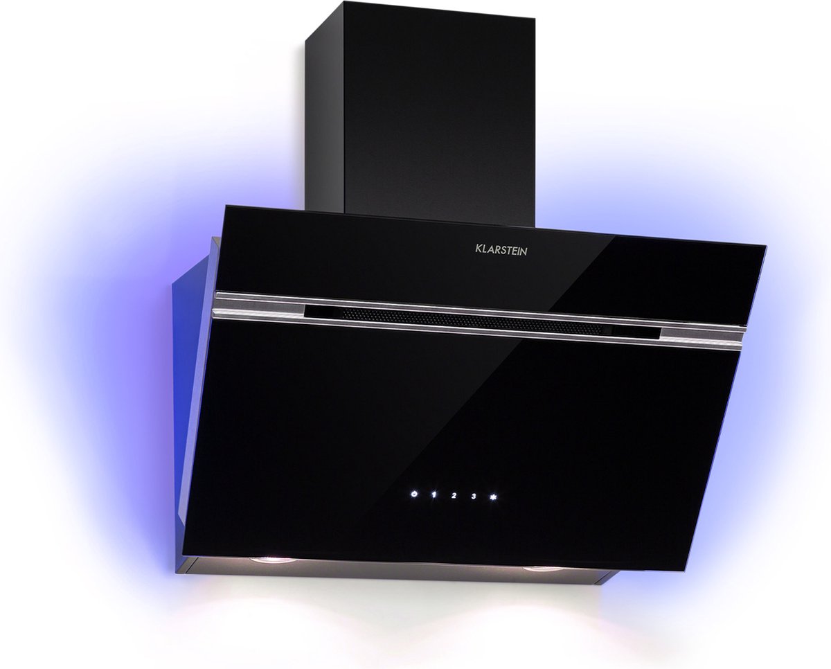 Klarstein Alina Afzuigkap - 60 cm - 600 m³/h - Met LED-display en sfeerlicht - Zwart