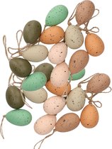 Décoration Decoris Oeufs de Pâques à suspendre - 24x pièces - 6 cm - plastique