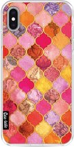 Casetastic Apple iPhone XS Max Hoesje - Softcover Hoesje met Design - Pink Moroccan Tiles Print