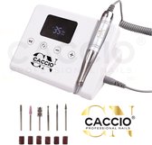 CACCIO®Master 1.0 Nagelfrees Origineel- Vibratievrij - Geluidvrij - 65W-1 Jaar Garantie-Wit Electrische Nagelvijl-Inclusief 6 bitjes-Licht Handstuk - Manicure/Pedicure Voeten en Handen - Kwalitatieve Motor - Nieuwe Technologie - Professioneel gebruik