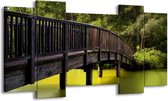 GroepArt - Schilderij - Brug - Groen, Grijs - 120x65 5Luik - Foto Op Canvas - GroepArt 6000+ Schilderijen 0p Canvas Art Collectie - Wanddecoratie