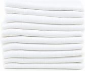 Chiffons en mousseline - Couches en mousseline - 80 x 80 cm - paquet de 10 - Blanc - Fabriqué dans l'UE - Fensilo
