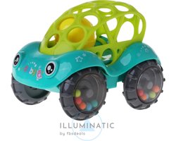 Speelgoed Auto - Oball - Speelgoedvoertuig - Baby Rammelaar - Baby Auto Rammelaar - Rammelaar - Ontwikkeling en Educatief Speelgoed - Speelgoed 3 Jaar - Kraamcadeau - Baby Speelgoed | Illuminatic® | Turqoise