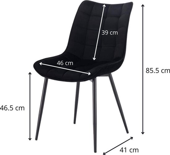 Velvet Stoelen - Eetkamerstoelen/Fluweel - Voor Bij De Eettafel Woonkamer Slaapkamer Set Van 2 Zwart Velvet Stoelen - Eetkamerstoelen/Fluweel - Voor Bij De Eettafel Woonkamer Slaapkamer Set Van 2 Zwart