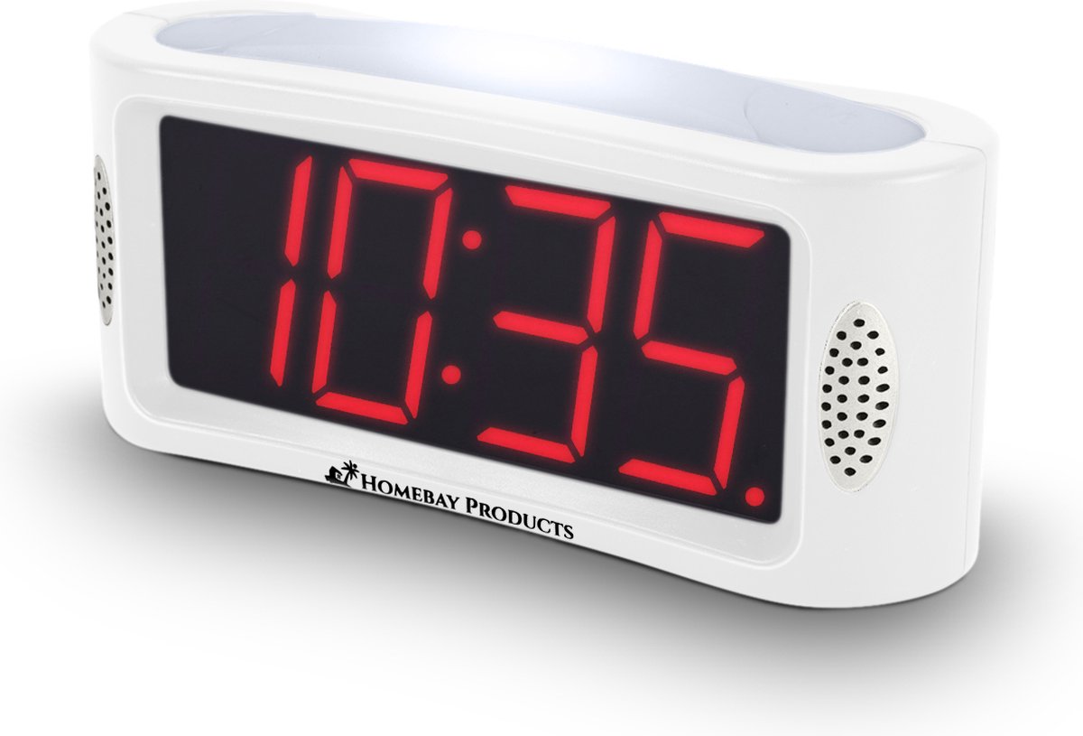 Homebay Products Digitale Wekker - Alarmklok met Nachtlamp - Wekker Kinderen - Kinderwekker - Eenvoudig te bedienen - Wekker Senioren - Groot model