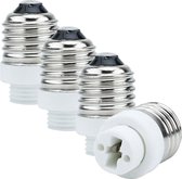 Intirilife E27 naar G9 fittingadapter in WIT - 4x lampadapter voor het omzetten van E27 naar G9 - set van 4 converters voor fitting voor gloeilampen, LED, halogeen, spaarlampen