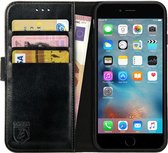 Rosso Element Book Case Wallet Hoesje Geschikt voor Apple iPhone 6 Plus / 6S Plus | Portemonnee | 3 Pasjes | Magneetsluiting | Stand Functie | Zwart