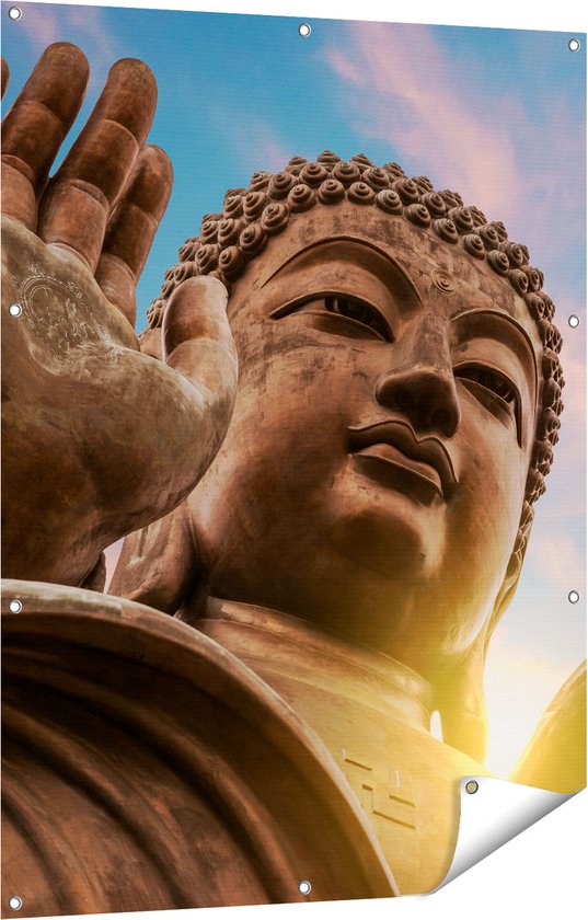 Gards Tuinposter Groot Boeddha Standbeeld van Dichtbij - cm - Tuindoek -... | bol.com