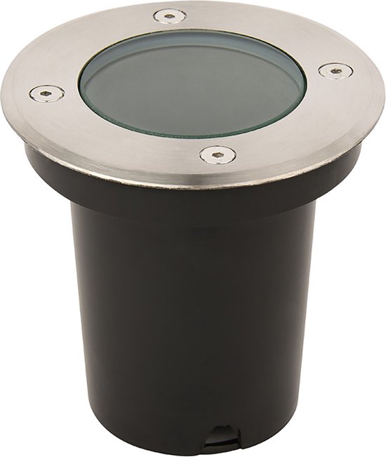 LED Grondspot - GU10 Fitting - Waterdicht IP67 - Inbouw - Rond - RVS Geborsteld